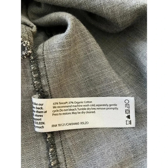 Eileen Fisher Sheath Dress Tencel Black Wash Pockets  XS - Picture 5 of 5